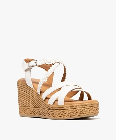 sandales a brides avec semelle plateforme aspect corde femme - valentina baldano blanc standard sandales a talonG983701_2