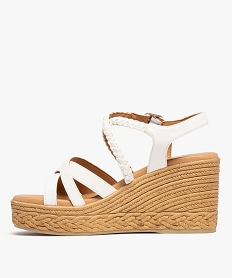 sandales a brides avec semelle plateforme aspect corde femme - valentina baldano blanc standard sandales a talonG983701_3