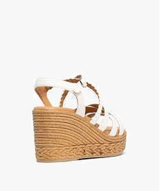 sandales a brides avec semelle plateforme aspect corde femme - valentina baldano blanc standard sandales a talonG983701_4