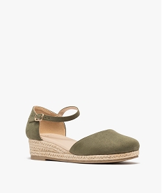 chaussures en suedine a talon compense en corde femme kaki standard sandales plates et nu-piedsG984901_2