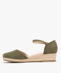 chaussures en suedine a talon compense en corde femme kaki standard sandales plates et nu-piedsG984901_3