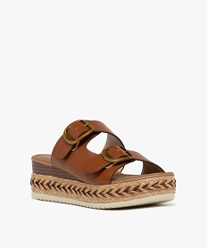 sandales mules avec semelle plateforme en corde femme - valentina baldano marron standard sandales a talonG987501_2
