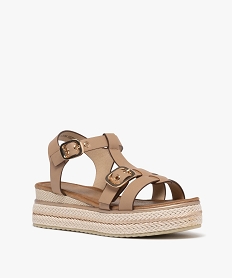 sandales a brides avec semelle plateforme en corde femme - valentina baldano beige sandales a talonG989101_2