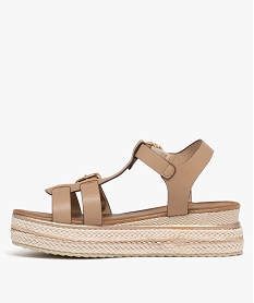 sandales a brides avec semelle plateforme en corde femme - valentina baldano beige sandales a talonG989101_3
