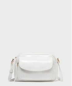 GEMO Sac à bandoulière en matière vernie femme blanc standard