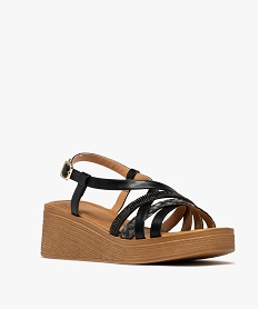 sandales brillantes a talon compense et semelle plateforme femme noir standard sandales a talonG992901_2