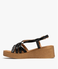 sandales brillantes a talon compense et semelle plateforme femme noir standard sandales a talonG992901_3