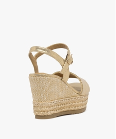 sandales a talon compense en corde brillantes femme dore sandales a talonG993501_4