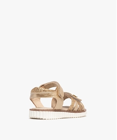 sandales a paillettes a scratch et semelle fantaisie fille doreG996301_4