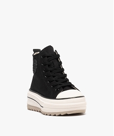 baskets montantes en toile a semelle plateforme femme - camps united noir standardG997101_2