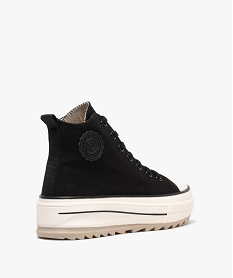 baskets montantes en toile a semelle plateforme femme - camps united noir standardG997101_4