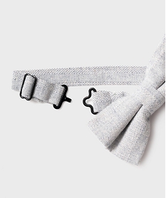 nœud papillon en coton et lin raye homme bleuG999801_2