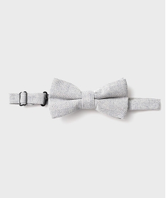 nœud papillon en coton et lin raye homme bleuG999801_3