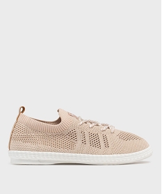 GEMO Baskets en toile ajourée faciles à enfiler femme - Terre de marins beige standard
