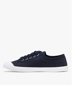 tennis en toile a semelle fine et bout couvert femme - le temps des cerises bleuH001101_3