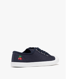 tennis en toile a semelle fine et bout couvert femme - le temps des cerises bleuH001101_4