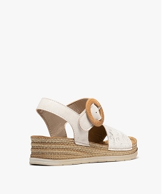 sandales a talon compense et bride a scratch femme blanc standard sandales a talonH001501_4