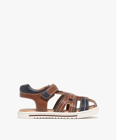 GEMO Sandales à brides scratch et bout fermé garçon - Buggy Shoes marron standard