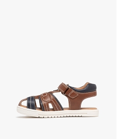 sandales a brides scratch et bout ferme garcon - buggy shoes marron standardH002101_3