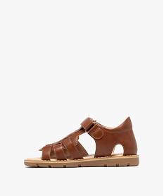 sandales a brides entrecroisees fermeture scratch garcon - buggy marron standardH002301_3