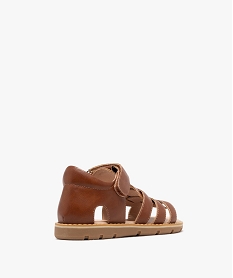 sandales a brides entrecroisees fermeture scratch garcon - buggy marron standardH002301_4