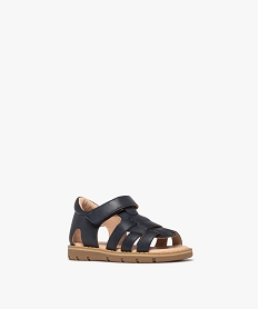 sandales a brides entrecroisees fermeture scratch garcon - buggy bleuH002501_2