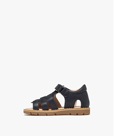 sandales a brides entrecroisees fermeture scratch garcon - buggy bleuH002501_3