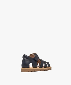 sandales a brides entrecroisees fermeture scratch garcon - buggy bleuH002501_4