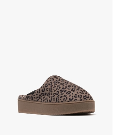 chaussons a motifs leopard femme - isotoner brunH003101_2
