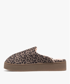 chaussons a motifs leopard femme - isotoner brunH003101_3