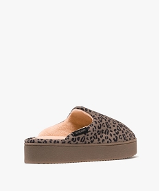 chaussons a motifs leopard femme - isotoner brunH003101_4