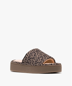 mules d’interieur a motifs leopard femme - isotoner brunH003501_2