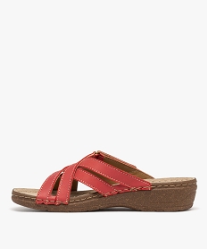 mules confort a brides croisees scratch et talon compense femme rouge standard mules et sabotsH004101_3