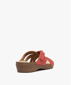 mules confort a brides croisees scratch et talon compense femme rouge standard mules et sabotsH004101_4