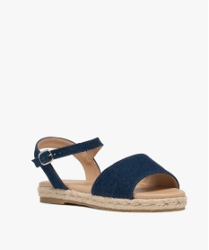 sandales en toile denim avec semelle corde epaisse femme bleu chine sandales plates et nu-piedsH011401_2