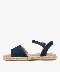 sandales en toile denim avec semelle corde epaisse femme bleu chine sandales plates et nu-piedsH011401_3
