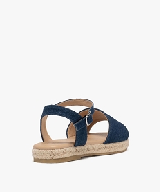 sandales en toile denim avec semelle corde epaisse femme bleu chine sandales plates et nu-piedsH011401_4
