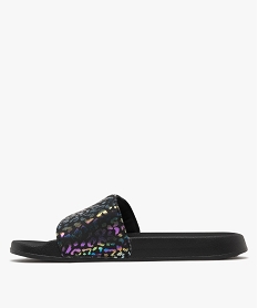 mules piscine a bride moussee et imprimee leopard irise femme noir tongsH013401_3