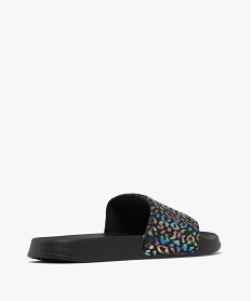 mules piscine a bride moussee et imprimee leopard irise femme noir tongsH013401_4
