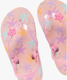 tongs a motifs etoiles de mer avec elastique au talon fille roseH016201_3