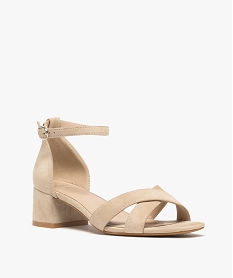 sandales a brides croisees et talon ferme femme - valentina baldano beige standard sandales a talonH016601_2