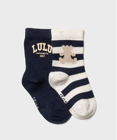 GEMO Chaussettes tige haute imprimées bébé - LuluCastagnette (lot de 2) bleu standard