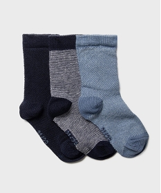 GEMO Chaussettes assorties bébé garçon (lot de 3) bleu standard
