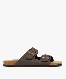 GEMO Sandales mules 2 brides homme - Schott marron fonce
