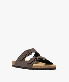 sandales mules 2 brides homme - schott marron fonceH021201_2