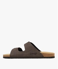 sandales mules 2 brides homme - schott marron fonceH021201_3
