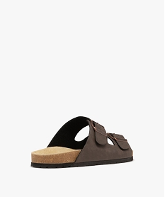sandales mules 2 brides homme - schott marron fonceH021201_4