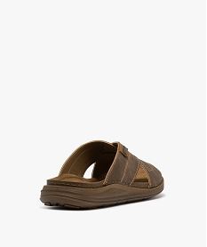 mules confort a larges brides croisees et semelle interieure cuir homme brunH021601_4