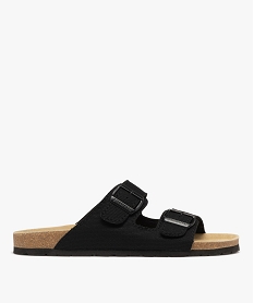 GEMO Sandales mules 2 brides en toile homme - Schott noir standard