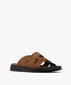 mules confort a larges brides croisees homme brunH022001_2